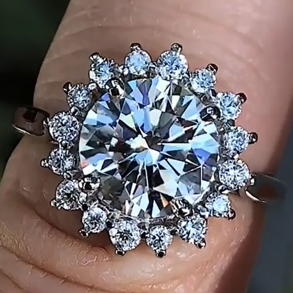 Moissanite Engagement Ring 1 Carat - Aangepaste massief 10K witgoud vrouwen bruiloft