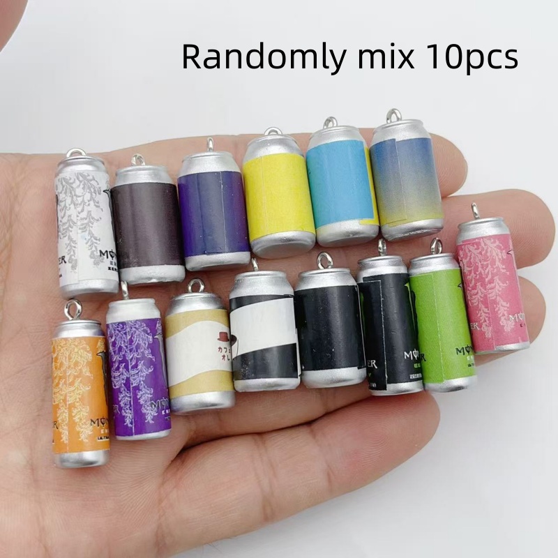 Earrings - 10 stuks mini simulatie drankblikjes hars