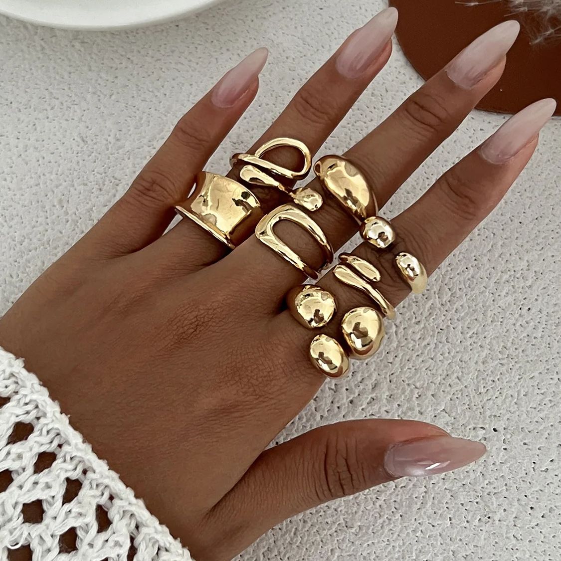 Vintage Punk Knuckle Rings Set - DIEZI Een Set Mode Holle Geometrische