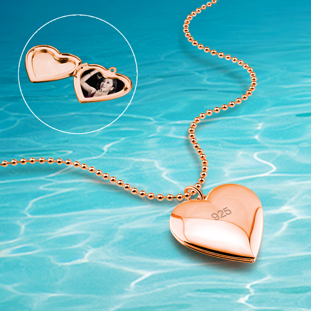 Heart Locket Necklace Photo - Eeuwige Liefde Hart Choker 925 Sterling