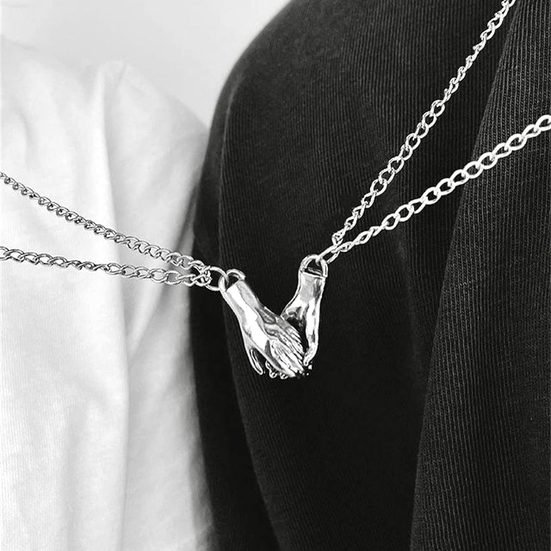 Magnetic Couple Matching Necklaces - 2 stks/set paar bijpassende ketting zilverachtige