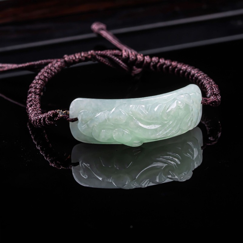 Bracelets - Birmese Jadeïet Bixiu armband gesneden handgebreide