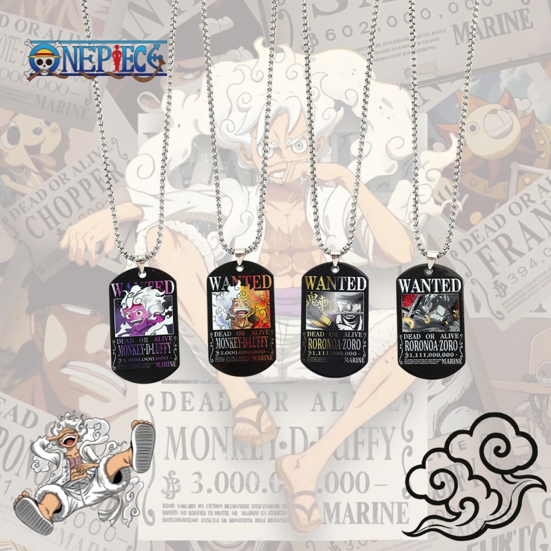 Custom Name Necklace Stainless Steel - One Piece Luffy Zoro 3 miljard