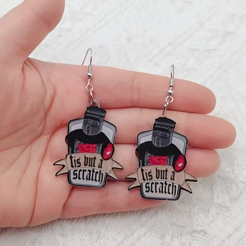 Earrings - 10 STKS acryl zwart-witte oorbellen met