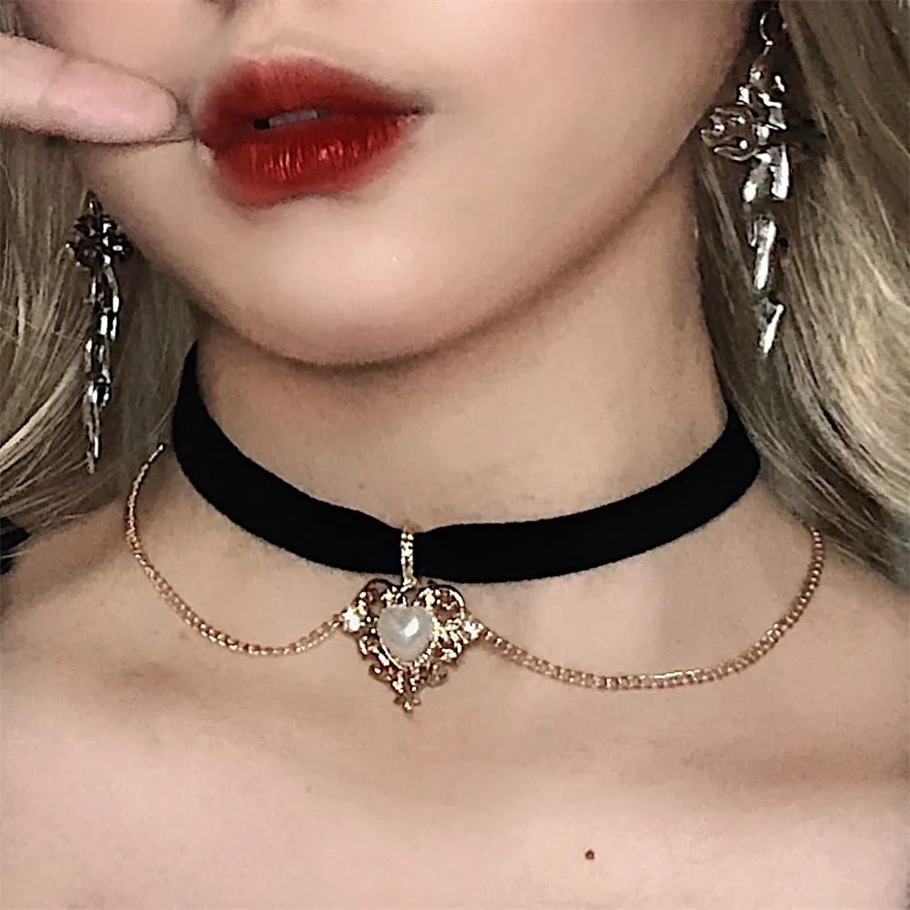 Pearl Choker Necklace Vintage - Vintage Fluwelen Ketting Choker Ketting Gothic