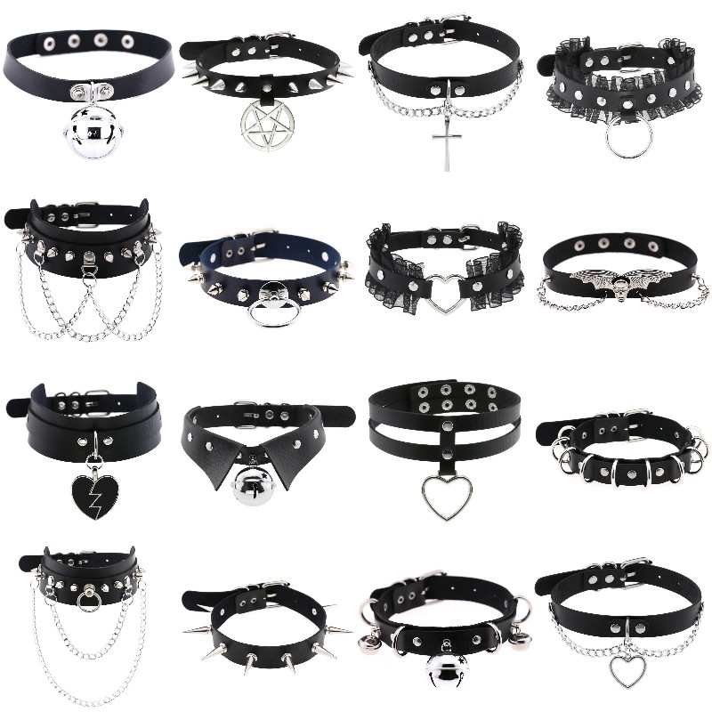 Goth Punk Spike Choker - Trendy Punk Spike Klinknagel Leer Vrouwen