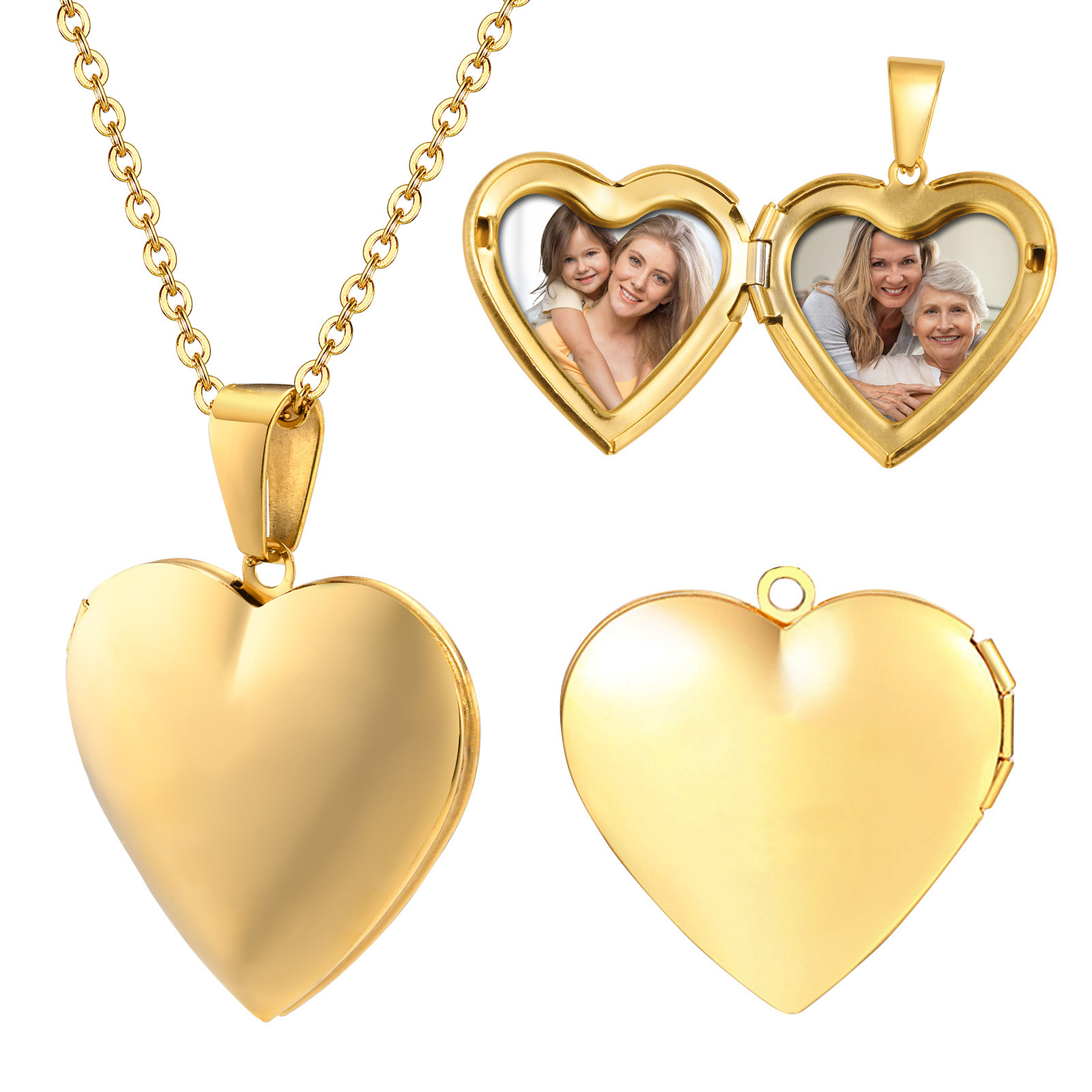 Heart Locket Necklace Photo - Roestvrij stalen sieraden hart medaillon foto's