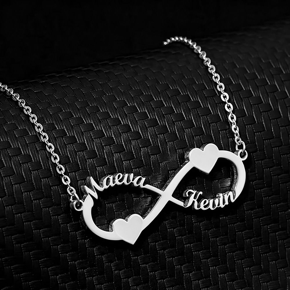 Custom Name Necklace Stainless Steel - Aangepaste naamketting Infinity hart hanger roestvrij