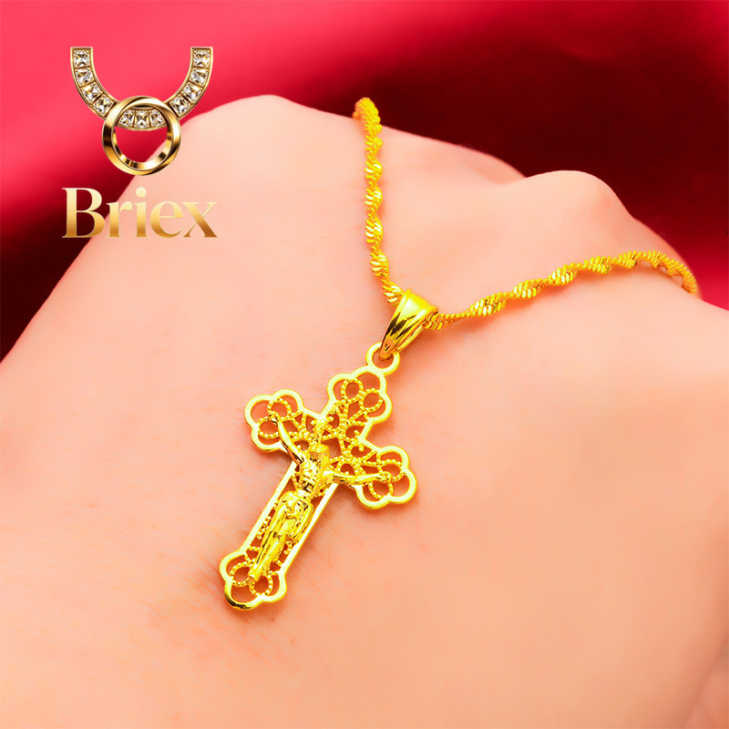 Cross Pendant Necklace Gold - Briex Jewelry Ins Vintage gouden kruisketting!
