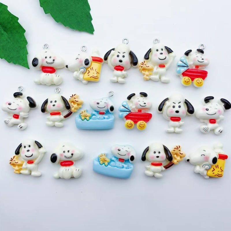 Earrings - 12 stuks hars cartoon hondenhangers, DIY