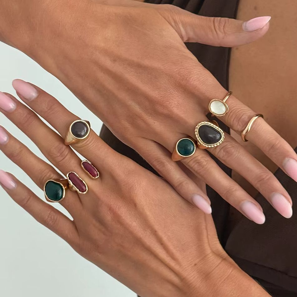 Vintage Punk Knuckle Rings Set - IngeSight.Z 7-delige set Punk Trend Ingelegde