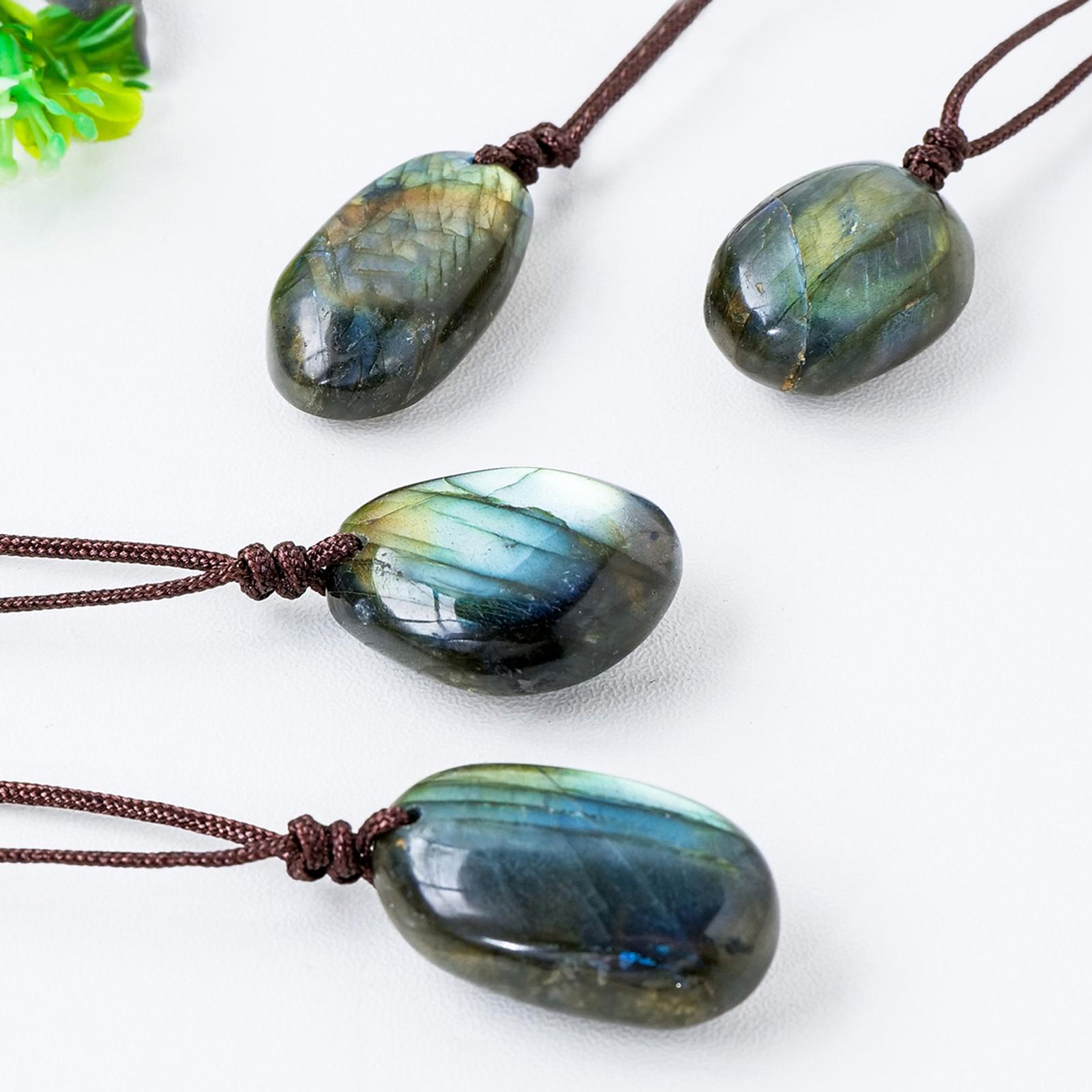 Crystal Pendant Necklace Natural Stone - Natuurlijke Labradoriet Hanger Kettingen Mannen Vrouwen