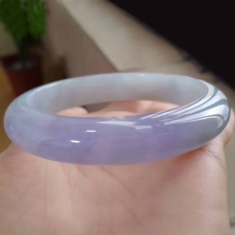 Bracelets - Natuurlijke, oude mijn-Burmaanse jadeiet, ijsachtig-waszacht violet
