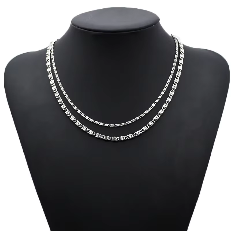 925 Sterling Silver Chain Necklace Men - Andara 925 Sterling Zilver 18K Goud