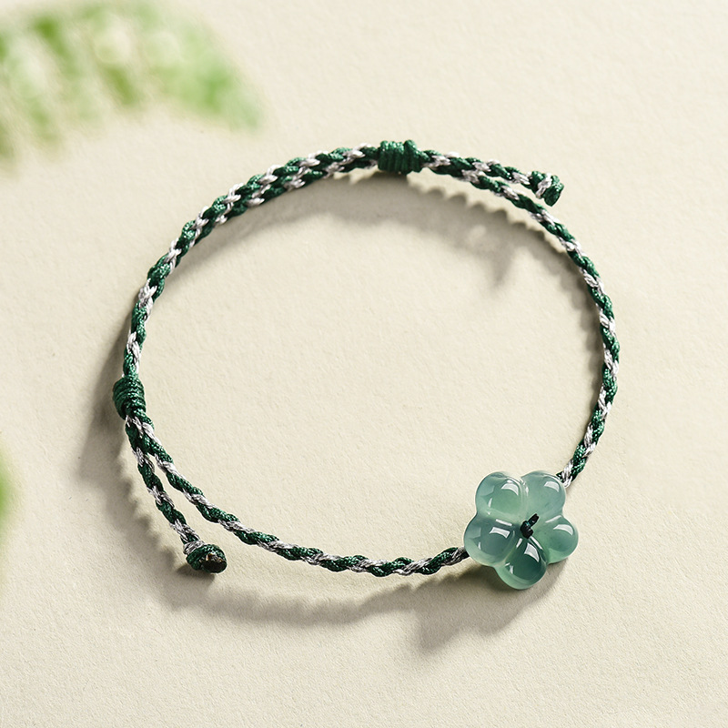 Bracelets - Birmese Jadeïet Bloemarmband Natuurlijke Jade Charme