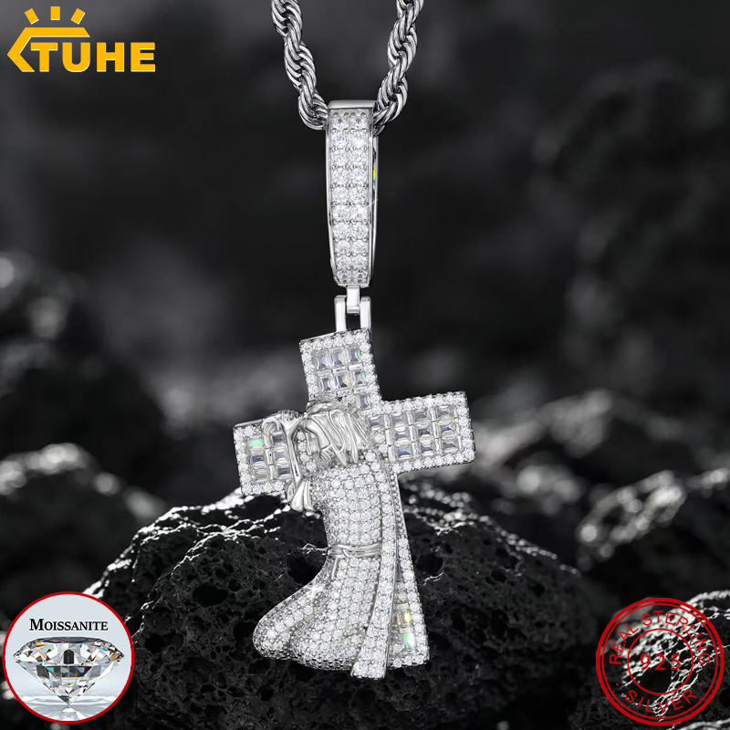 925 Sterling Silver Chain Necklace Men - TUHE Nieuwe Jezus Kruis 925 Zilveren