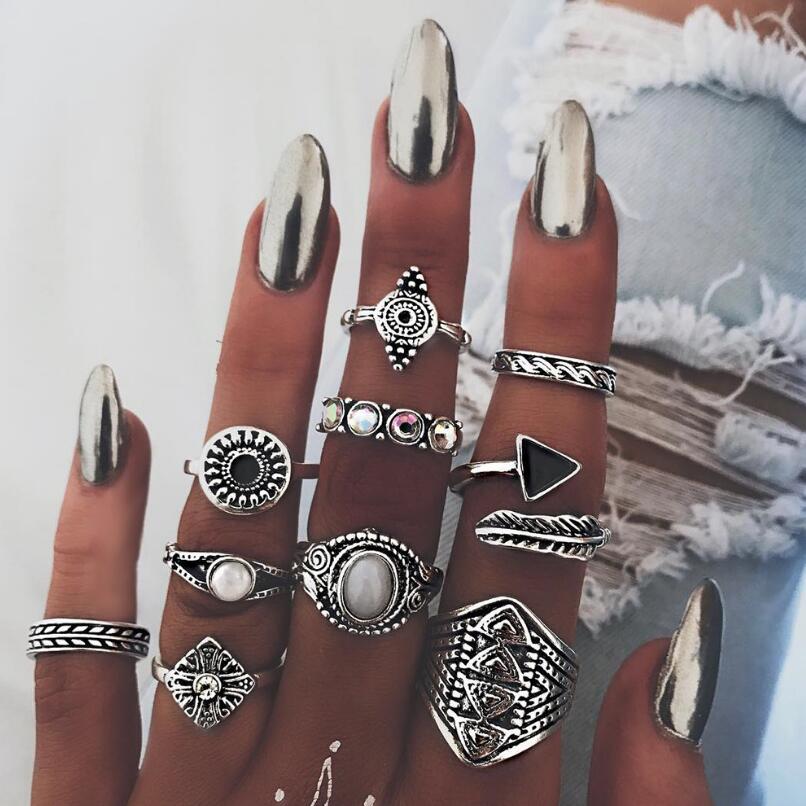 Vintage Punk Knuckle Rings Set - Meyfflin Vintage Knuckle Ring Set Voor