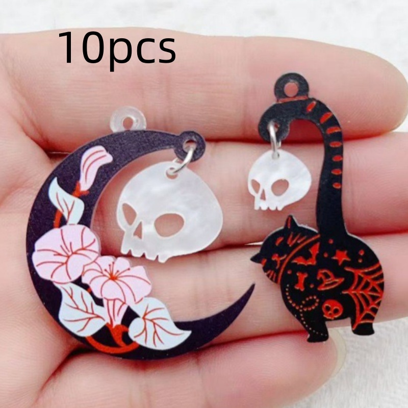 10 stuks Halloween acryl geest - Earrings recensie en prijs