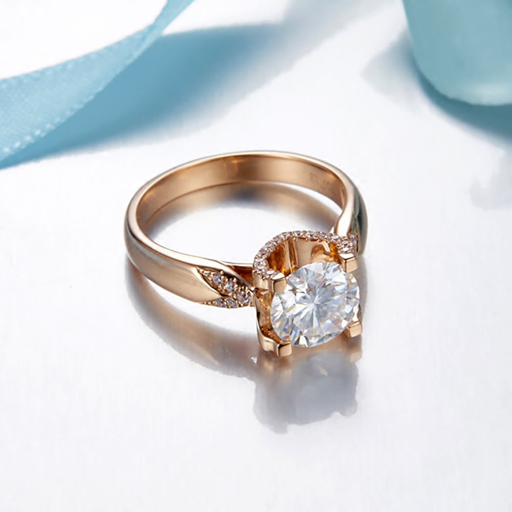 Aangepaste Solid 18K Au750 Wit - Moissanite Engagement Ring 1 Carat recensie en prijs