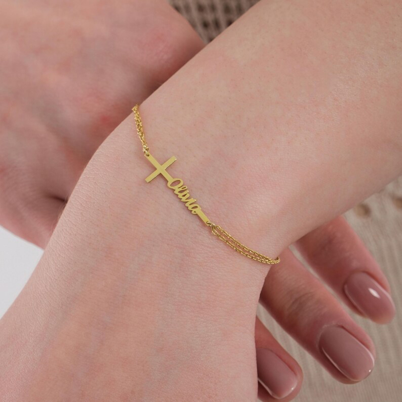 Gepersonaliseerde doopselnaam  - Cross Pendant Necklace Gold recensie en prijs
