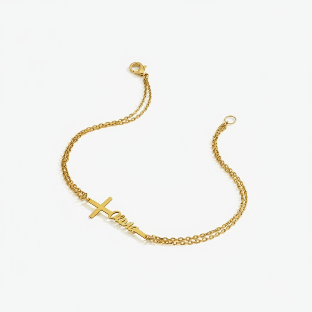 Gepersonaliseerde doopselnaam  - Cross Pendant Necklace Gold recensie en prijs