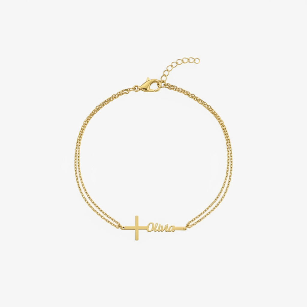 Gepersonaliseerde doopselnaam  - Cross Pendant Necklace Gold recensie en prijs