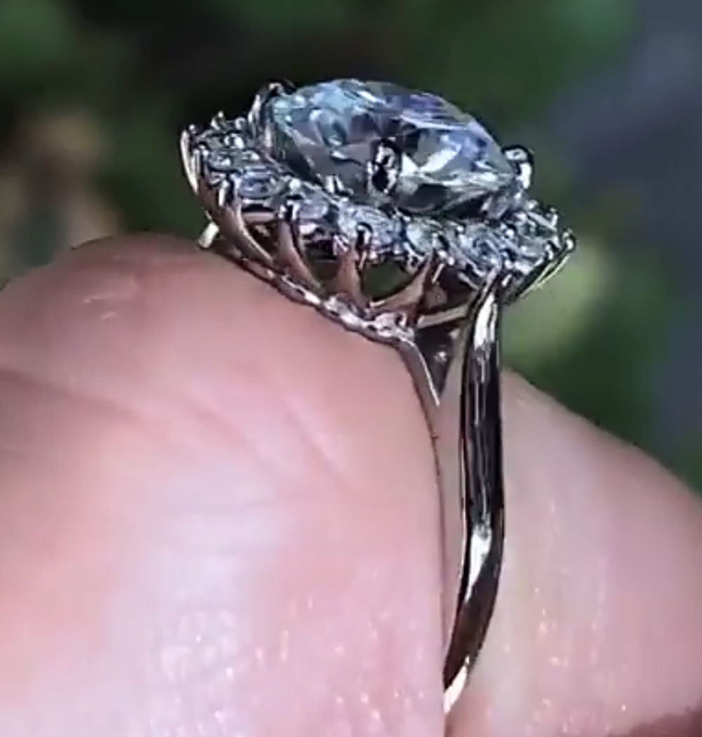 Aangepaste massief 10K witgoud - Moissanite Engagement Ring 1 Carat recensie en prijs