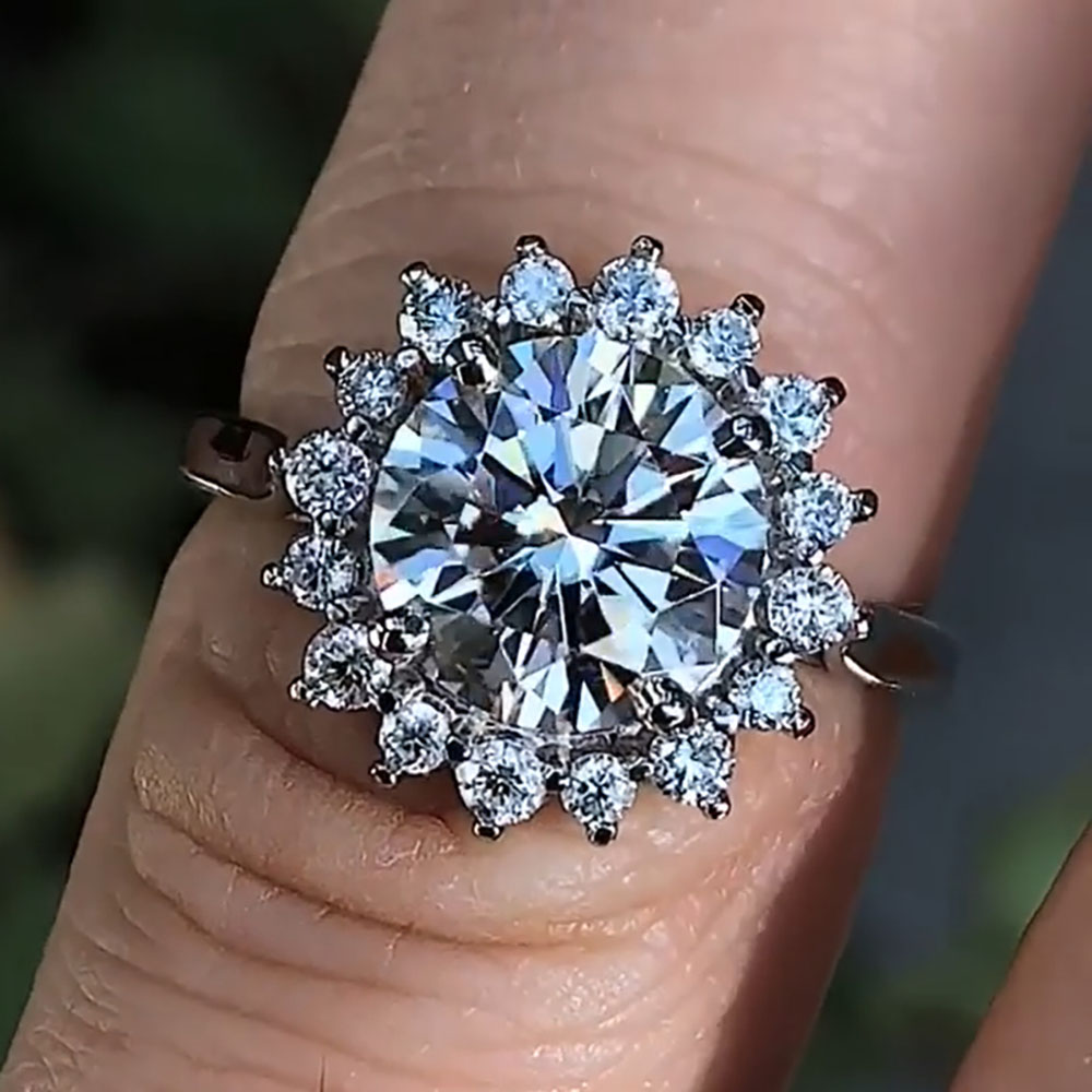 Aangepaste massief 10K witgoud - Moissanite Engagement Ring 1 Carat recensie en prijs