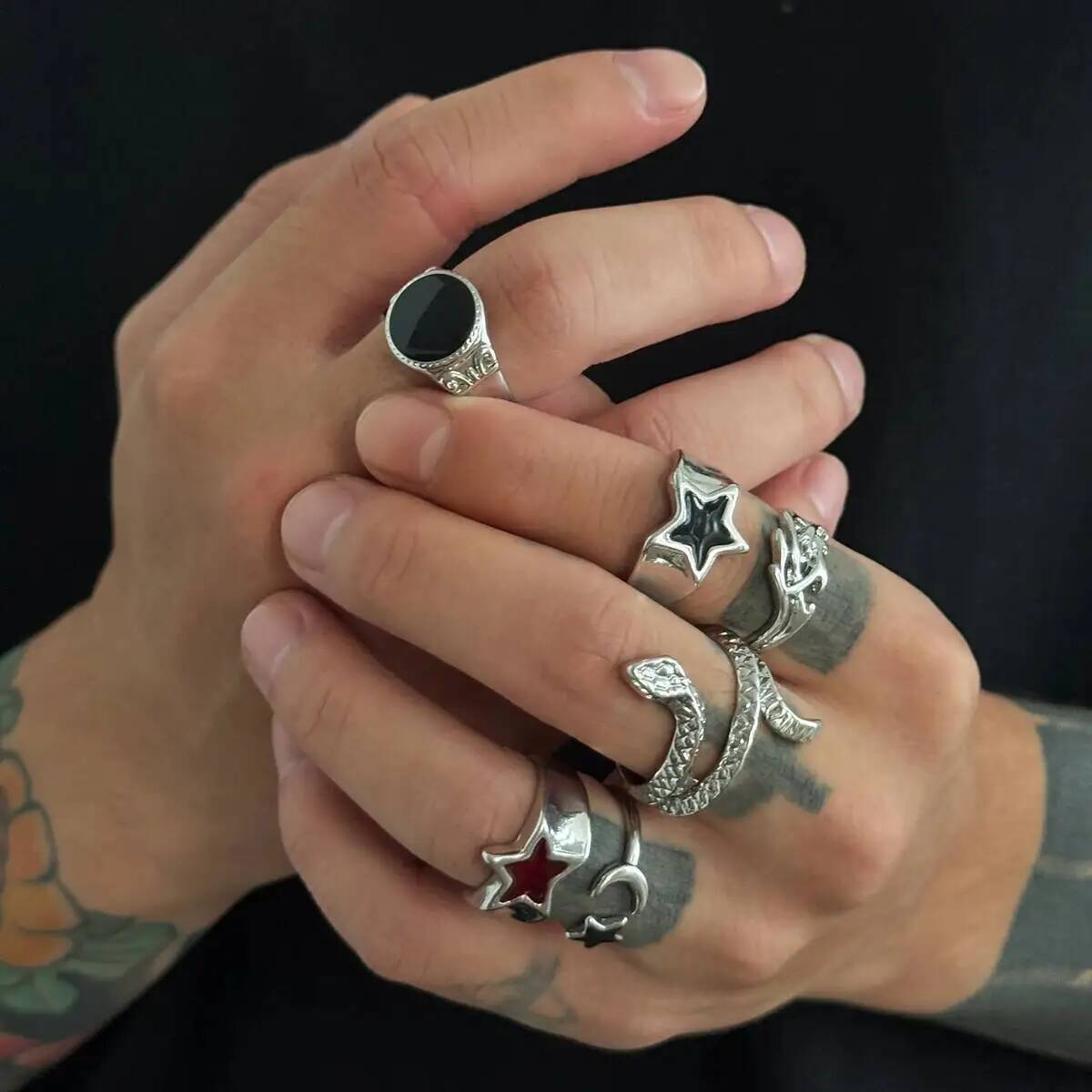 KunJoe 6 Stuks Nieuwe Goth Sna - Vintage Punk Knuckle Rings Set recensie en prijs