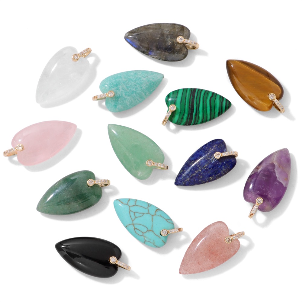 2 stuks natuursteen hartvormig - Crystal Pendant Necklace Natural Stone recensie en prijs