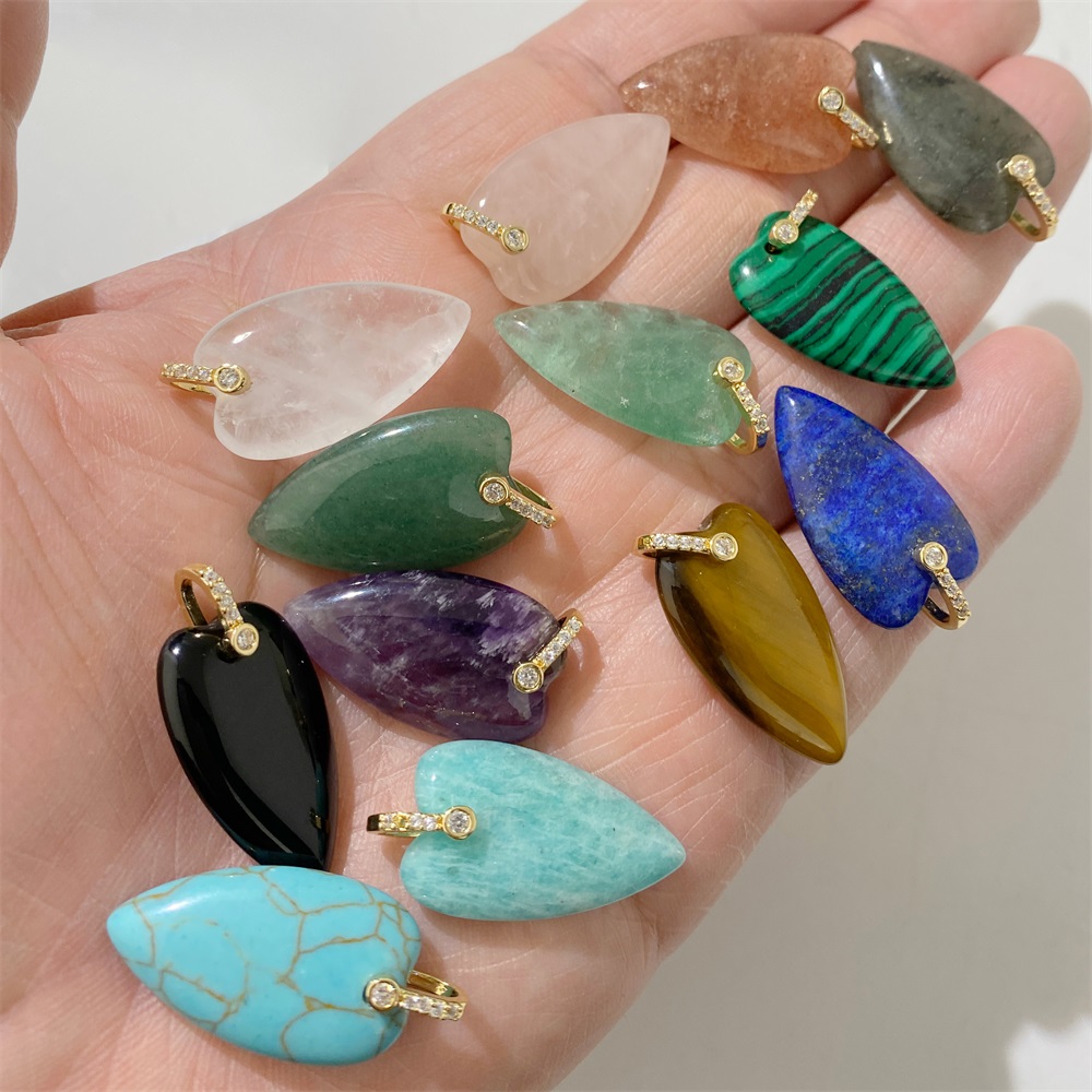 2 stuks natuursteen hartvormig - Crystal Pendant Necklace Natural Stone recensie en prijs