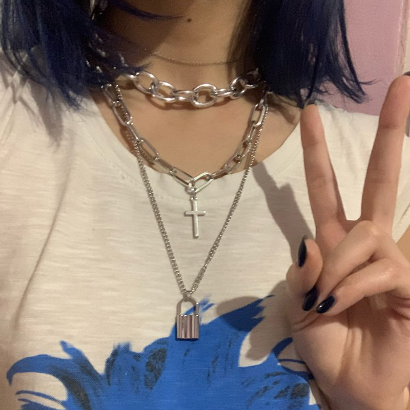 Fnqufuj Gelaagde Grunge Esthet - Layered Pendant Necklace Aesthetic recensie en prijs