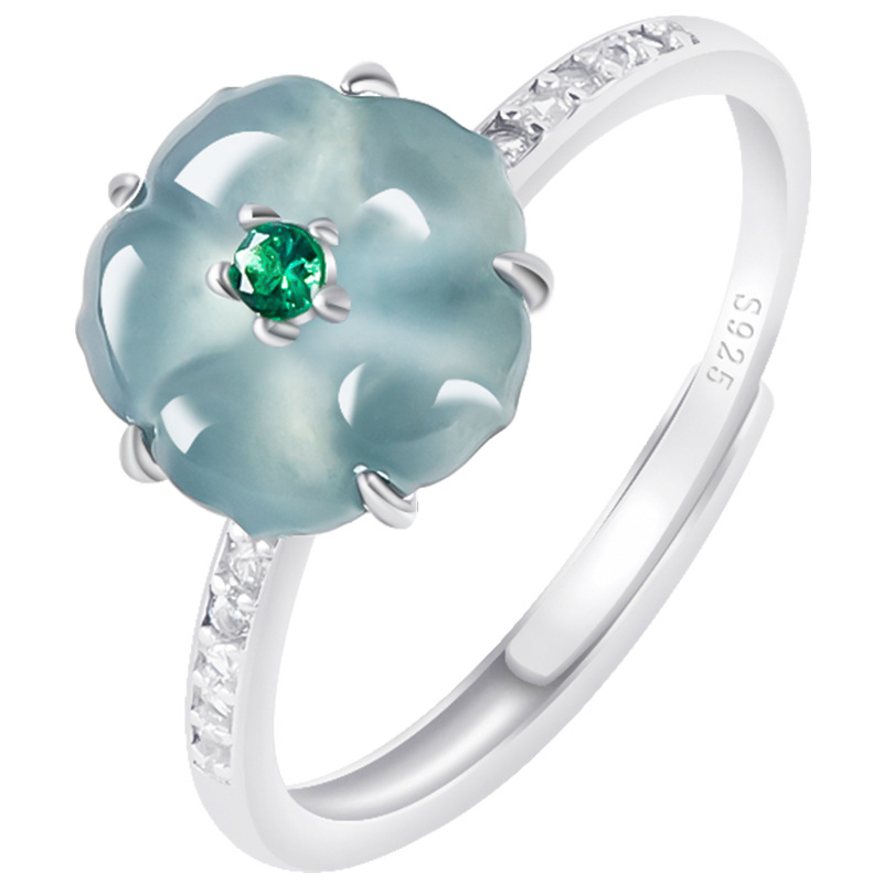 Blauwe Birmese Jadeiet Bloemen - Rings recensie en prijs