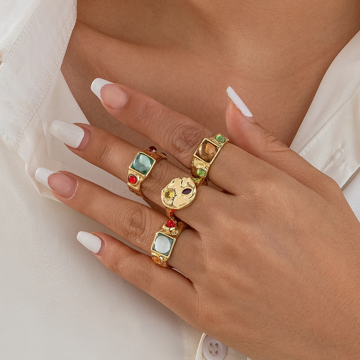 4 stks/set Vintage Kleurrijke  - Vintage Punk Knuckle Rings Set recensie en prijs