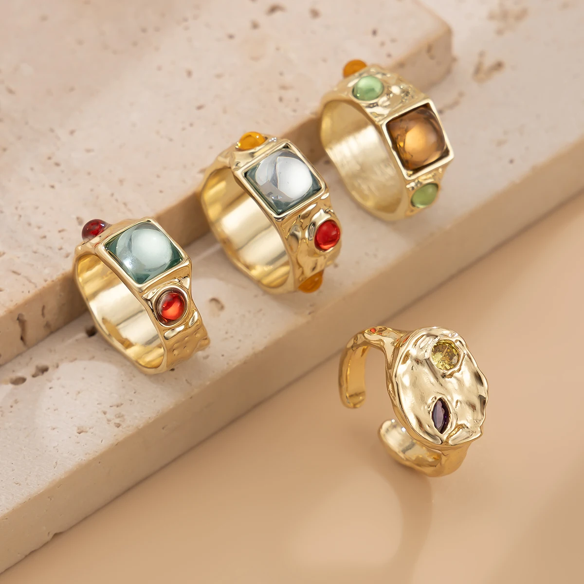 4 stks/set Vintage Kleurrijke  - Vintage Punk Knuckle Rings Set recensie en prijs