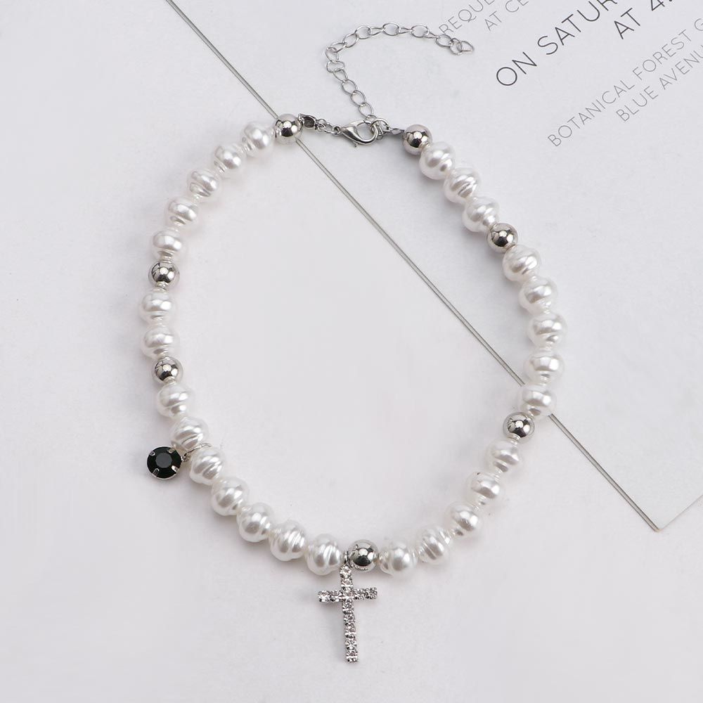 Vintage Hanger Kristal Kruis M - Pearl Choker Necklace Vintage recensie en prijs