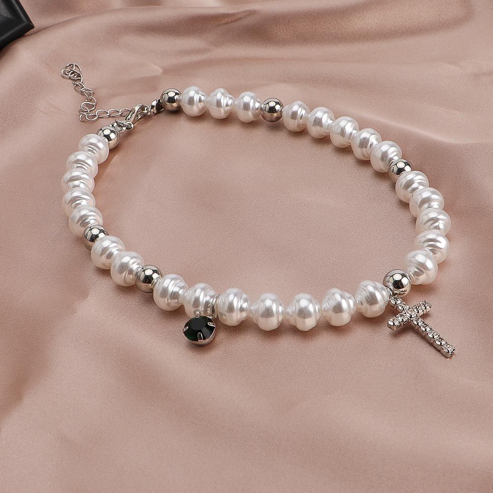 Vintage Hanger Kristal Kruis M - Pearl Choker Necklace Vintage recensie en prijs
