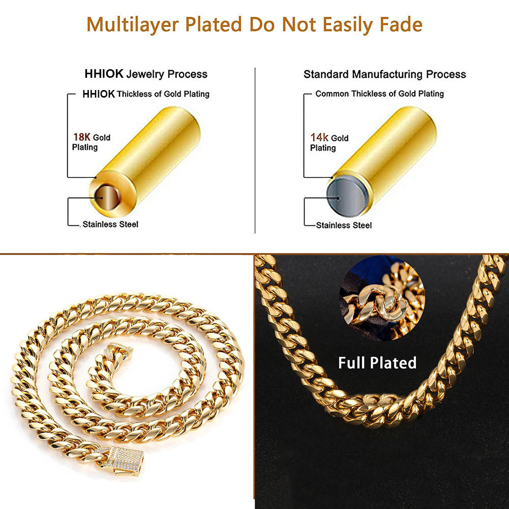 Vergulde Heren Zware Miami Cub - Cuban Link Chain 12Mm recensie en prijs