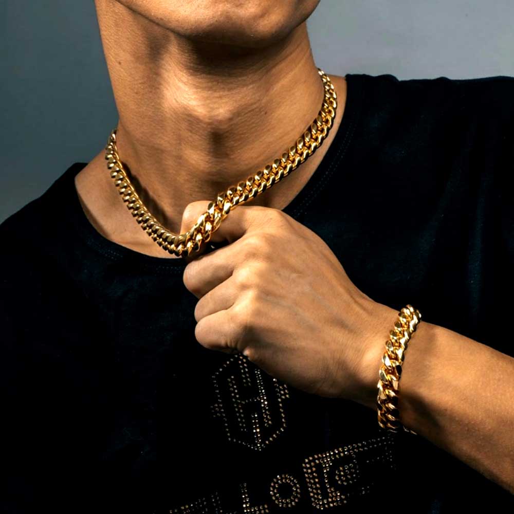 Vergulde Heren Zware Miami Cub - Cuban Link Chain 12Mm recensie en prijs