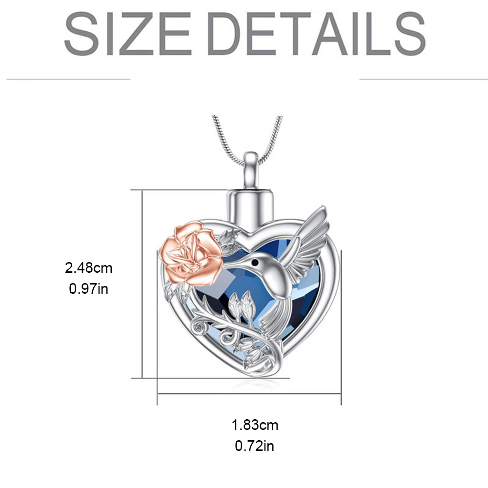 Kolibrie Hart Urn Medaillon Ke - Heart Locket Necklace Photo recensie en prijs