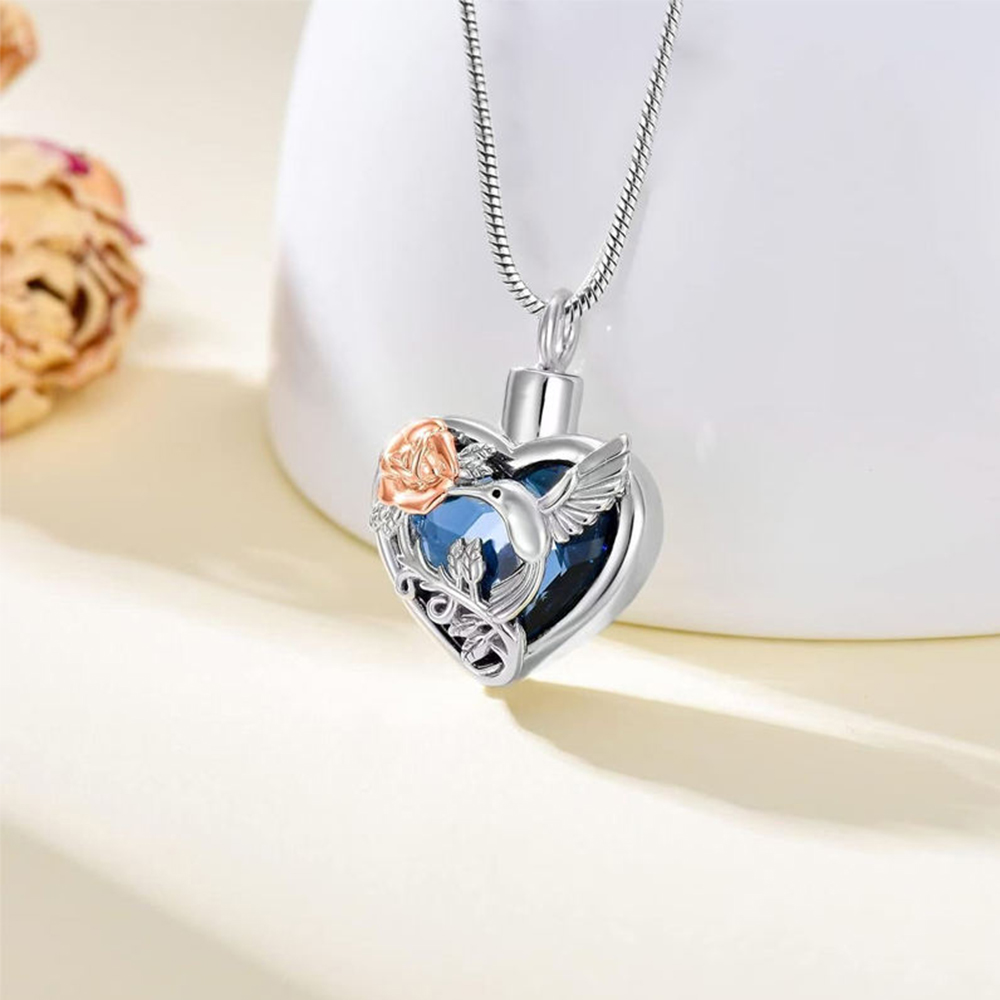 Kolibrie Hart Urn Medaillon Ke - Heart Locket Necklace Photo recensie en prijs