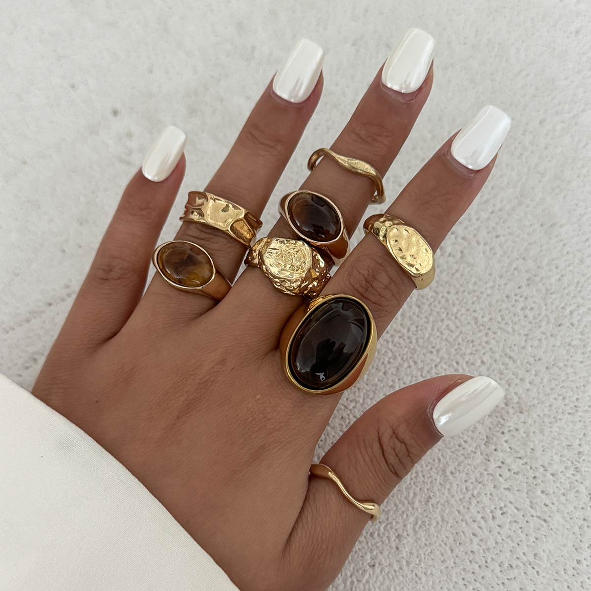 8 stks/set Vintage Amber Stras - Vintage Punk Knuckle Rings Set recensie en prijs
