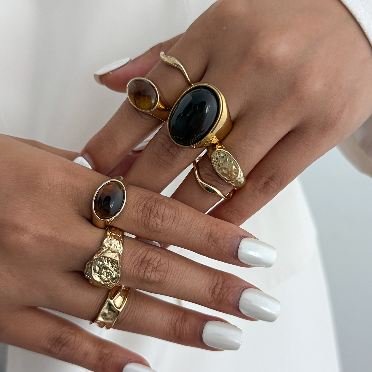 8 stks/set Vintage Amber Stras - Vintage Punk Knuckle Rings Set recensie en prijs