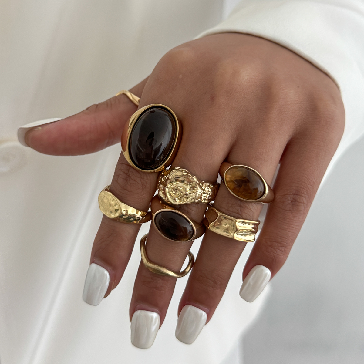 8 stks/set Vintage Amber Stras - Vintage Punk Knuckle Rings Set recensie en prijs