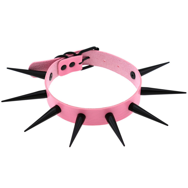 Rode Lange Spike Choker Punk K - Goth Punk Spike Choker recensie en prijs