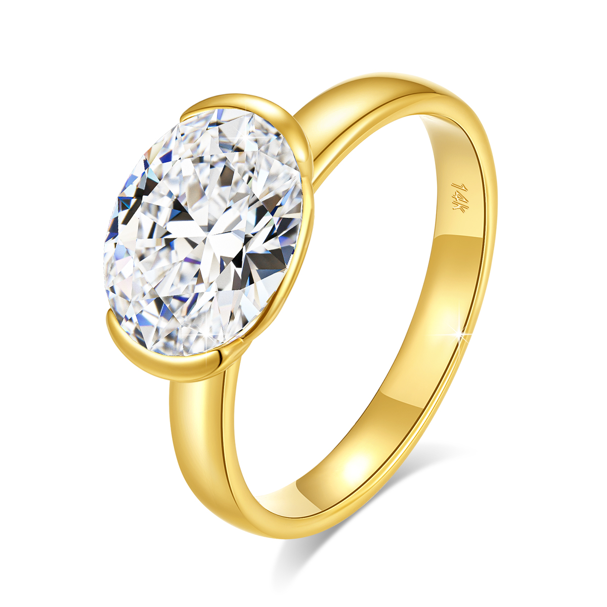 14K Goud Gecertificeerde Ovaal - Moissanite Engagement Ring 1 Carat recensie en prijs