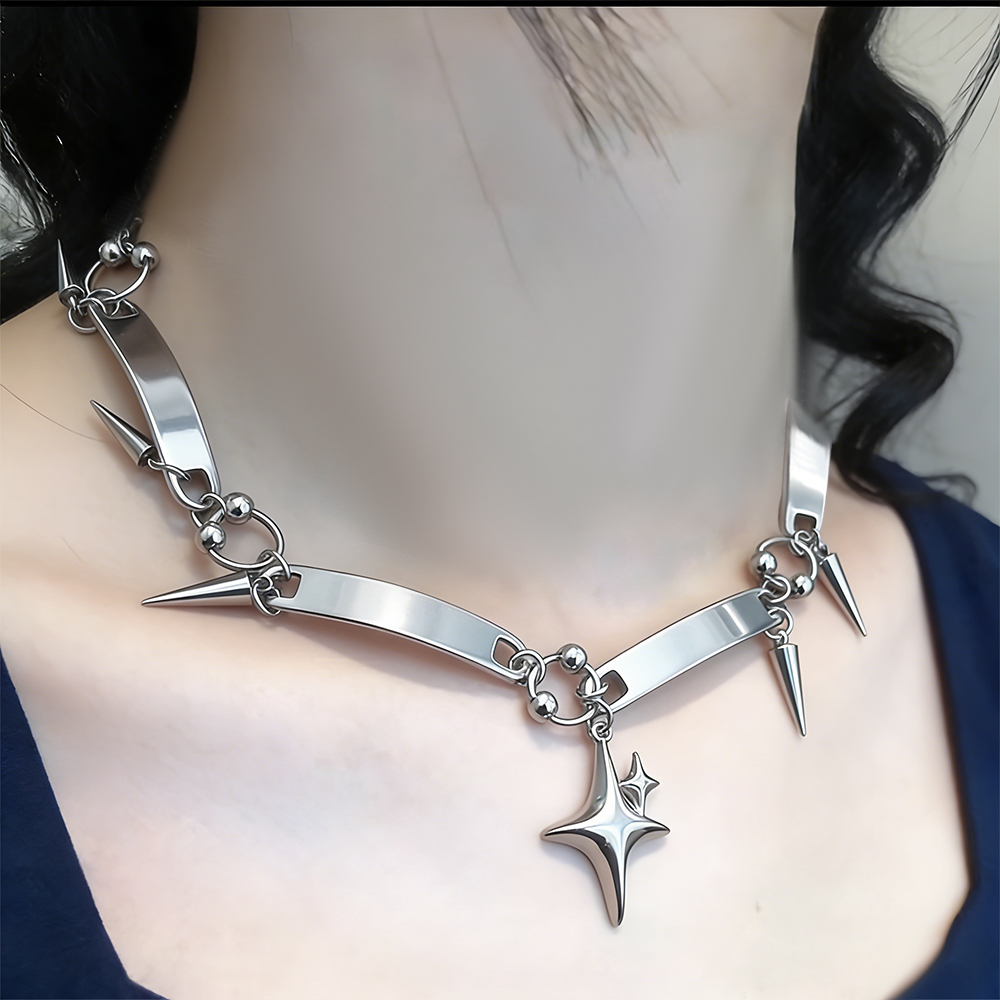 Y2k Star Riveted Choker Goth D - Goth Punk Spike Choker recensie en prijs