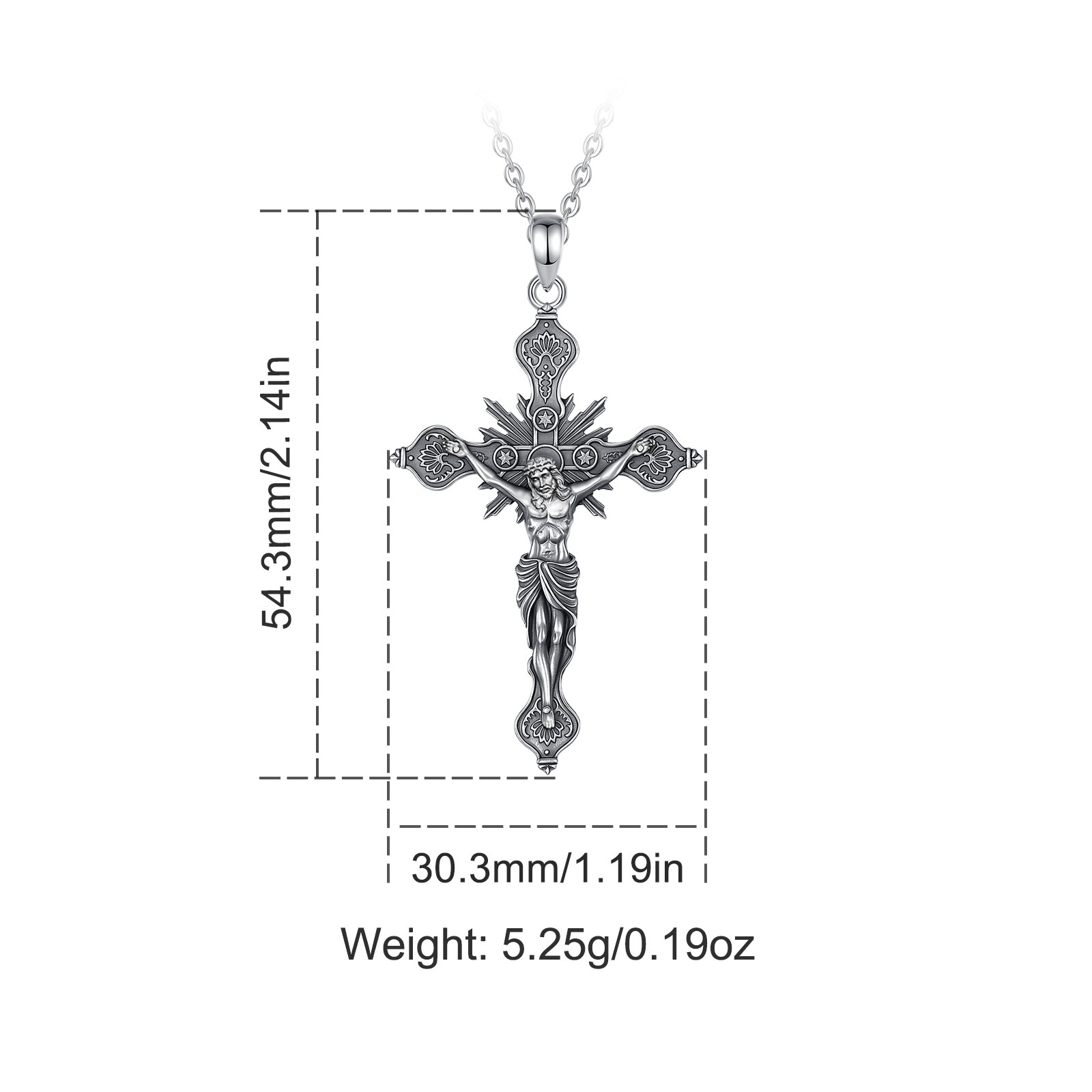 Eudora nieuwe kruisbeeld kruis - 925 Sterling Silver Chain Necklace Men recensie en prijs