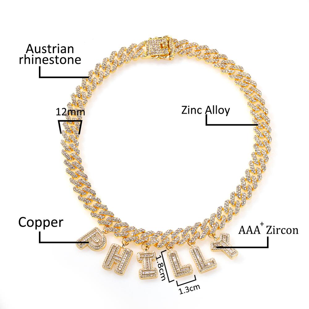 UWIN DIY Baguettecz Letter Nec - Cuban Link Chain 12Mm recensie en prijs