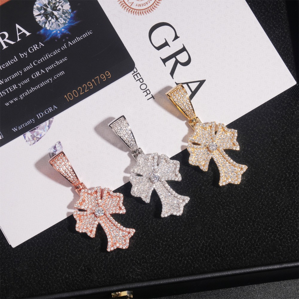 Iced Out Moissanite Gothic Cro - Cross Pendant Necklace Gold recensie en prijs